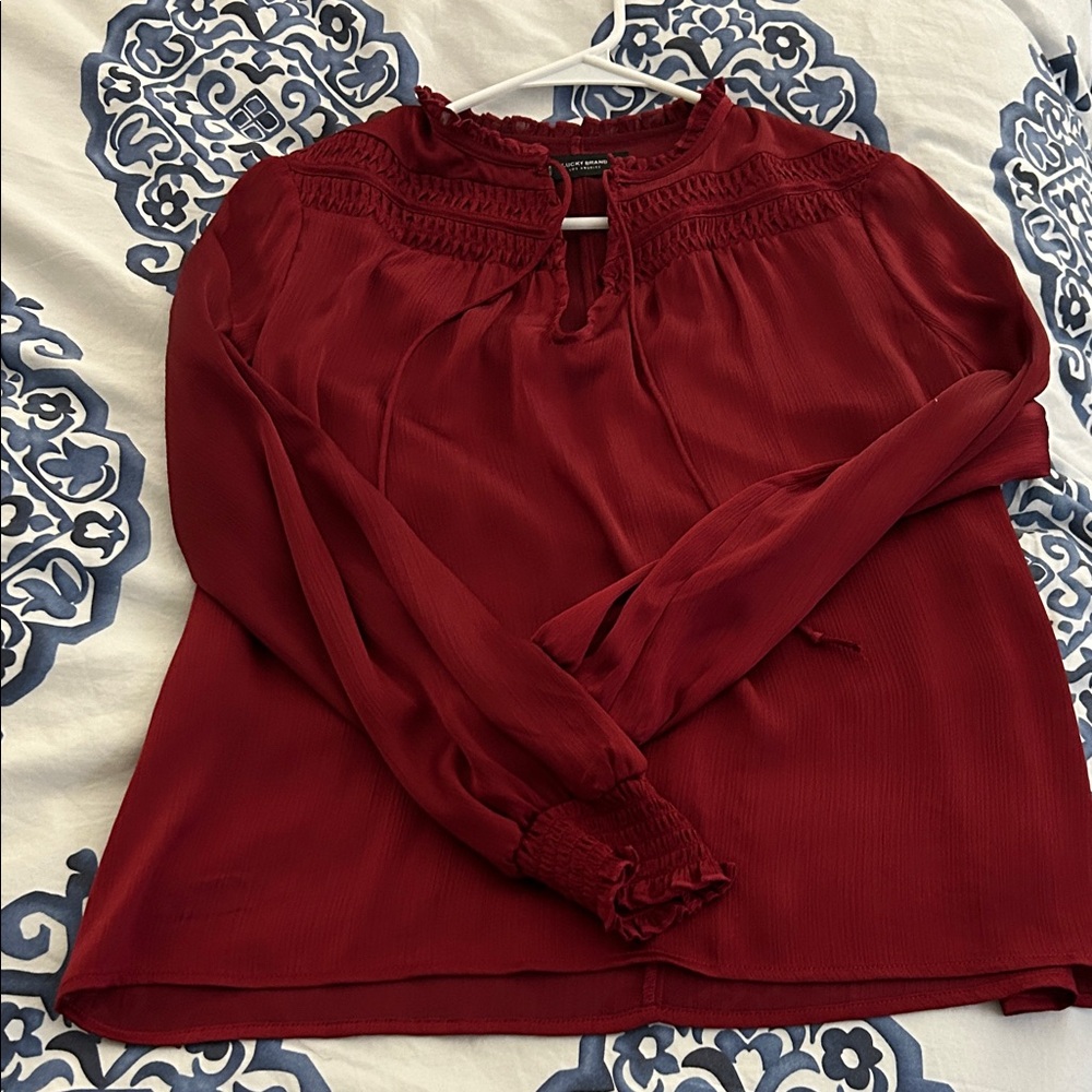 Lucky Brand Deep Red Blouse